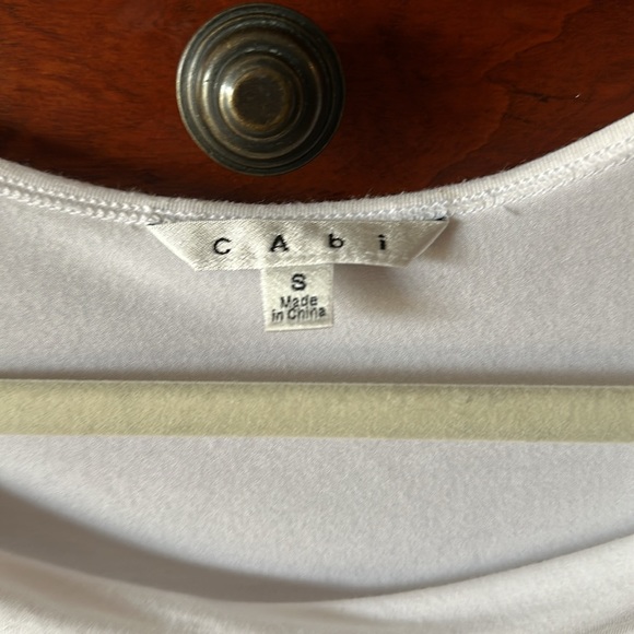 Cabi white drape neck blouse style 427 - Picture 2 of 5